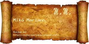 Mikó Mariann névjegykártya