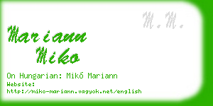 mariann miko business card